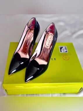 Ted Baker Black Patent Pointed Toe Pumps